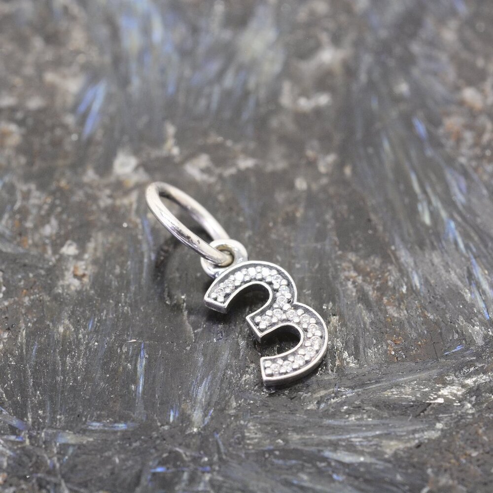 Pandora 925 #3 Dangle W/CZ's